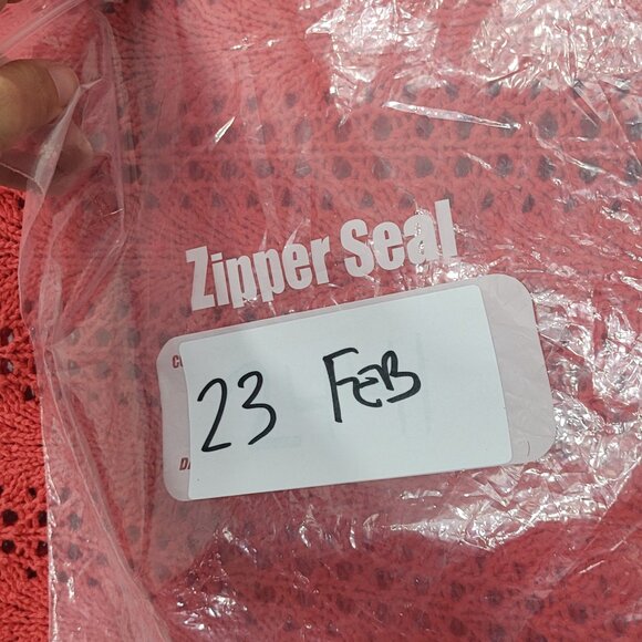 Aeropostale Red Orange Cotton Blend Short Sleeve Crochet Knit Crop Top Medium - Picture 9 of 10